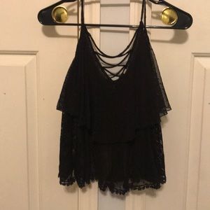 Free People Black flowy sheer top